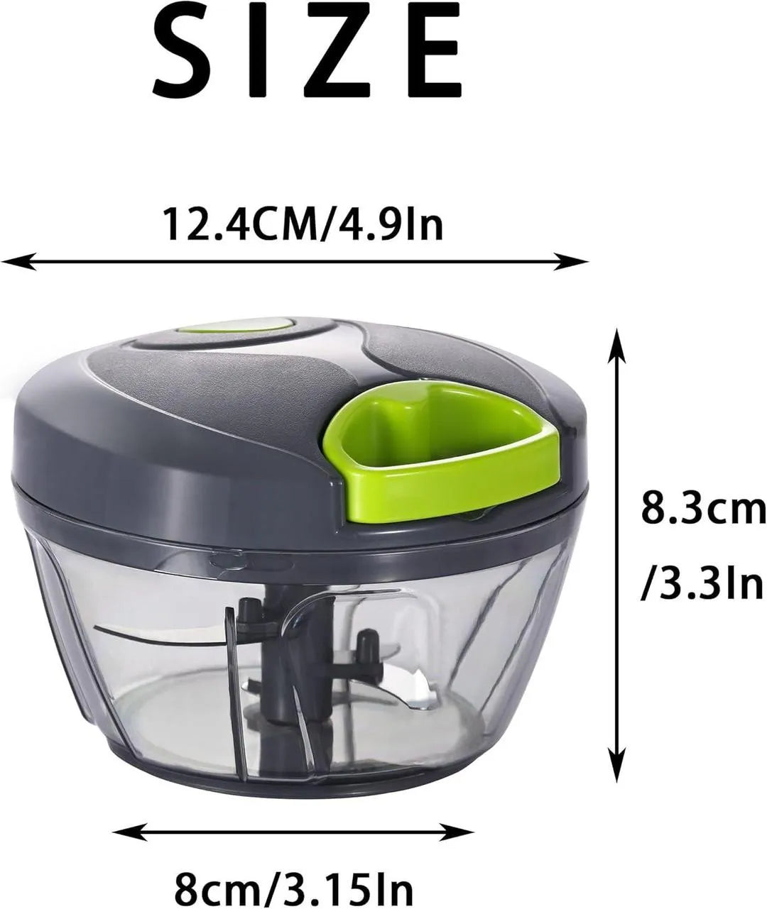 Manual Food Chopper Vegetable Cutter – Quick Pull Cord Onion Chopper, Multi-Purpose Vegetable & Fruit Cutter, Kitchen Food Processor for Onion, Garlic, Vegetables & Fruits