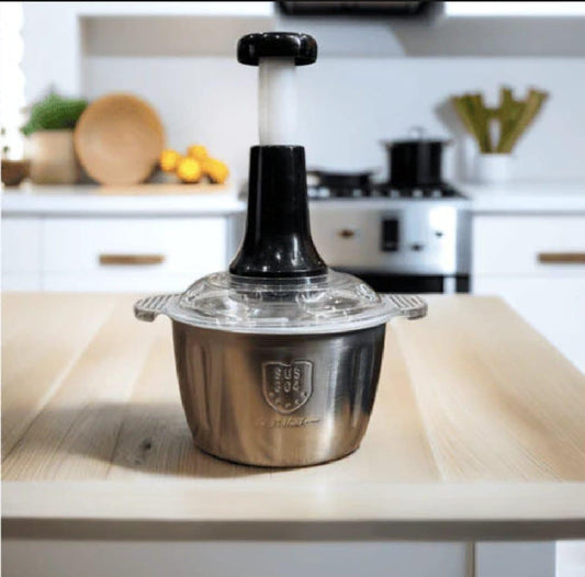 Manual Food Chopper & Vegetable Cutter – Stainless Steel Kitchen Processor