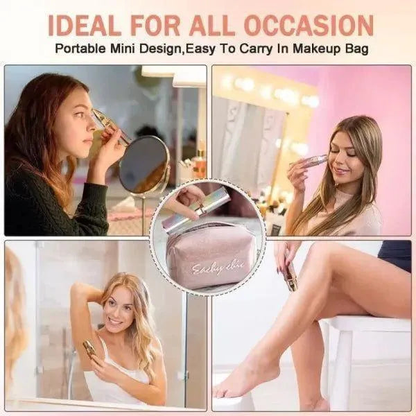 Rechargeable Women's Facial Hair Remover & Eyebrow Trimmer with LED Light | Painless Face Hair Removal Shaver